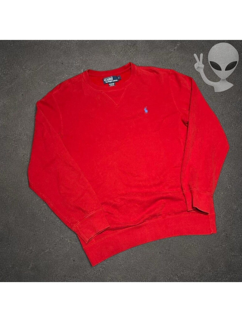 Polo Ralph Lauren Vintage 90s Crewneck Sweatshirt Mens S Red V-Stitch Pullover